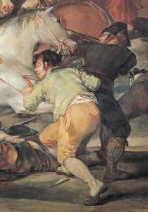 1808年5月2日。マメルークの傭兵に対する暴動、38614年のキャンバスの詳細に1814年の油彩